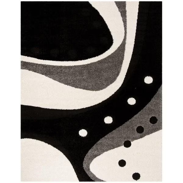 Shag Large Rectangle Area Rug, Black and Ivory - 8 ft.-6 in. x 12 ft., Safavieh, Mfr#: SG473-9012-9
